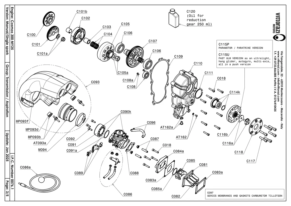 Getriebe & Ansaugung - IPC Explosionszeichnung