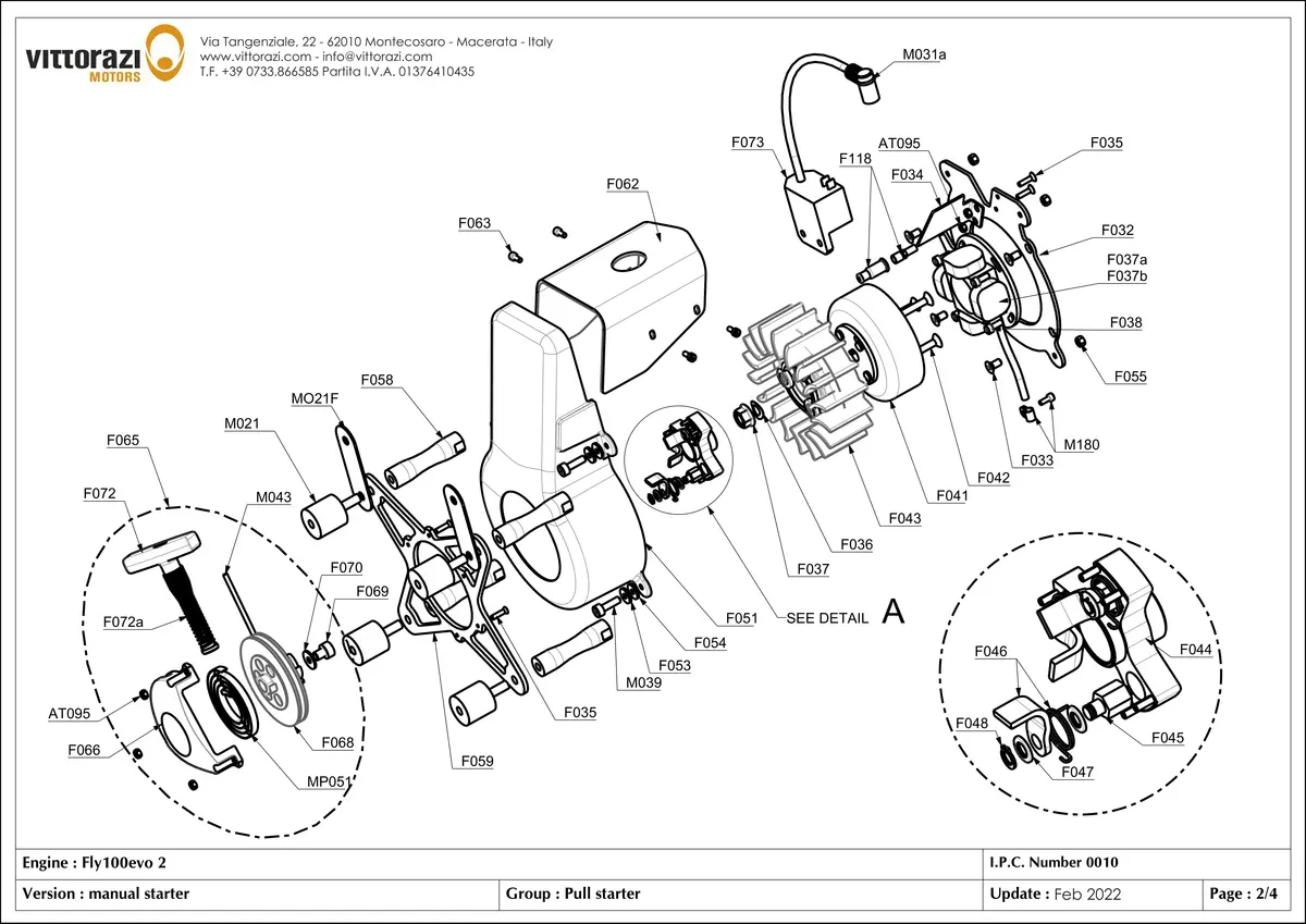 Seilzugstarter - IPC Explosionszeichnung