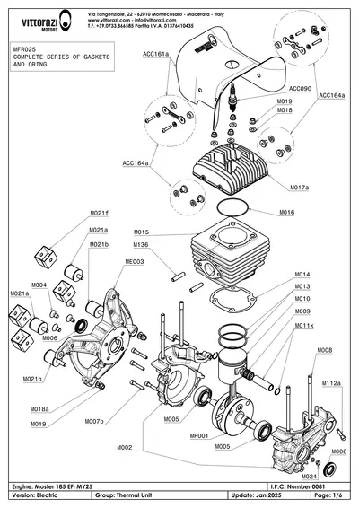 Groupe thermique et cylindre - vue éclatée IPC