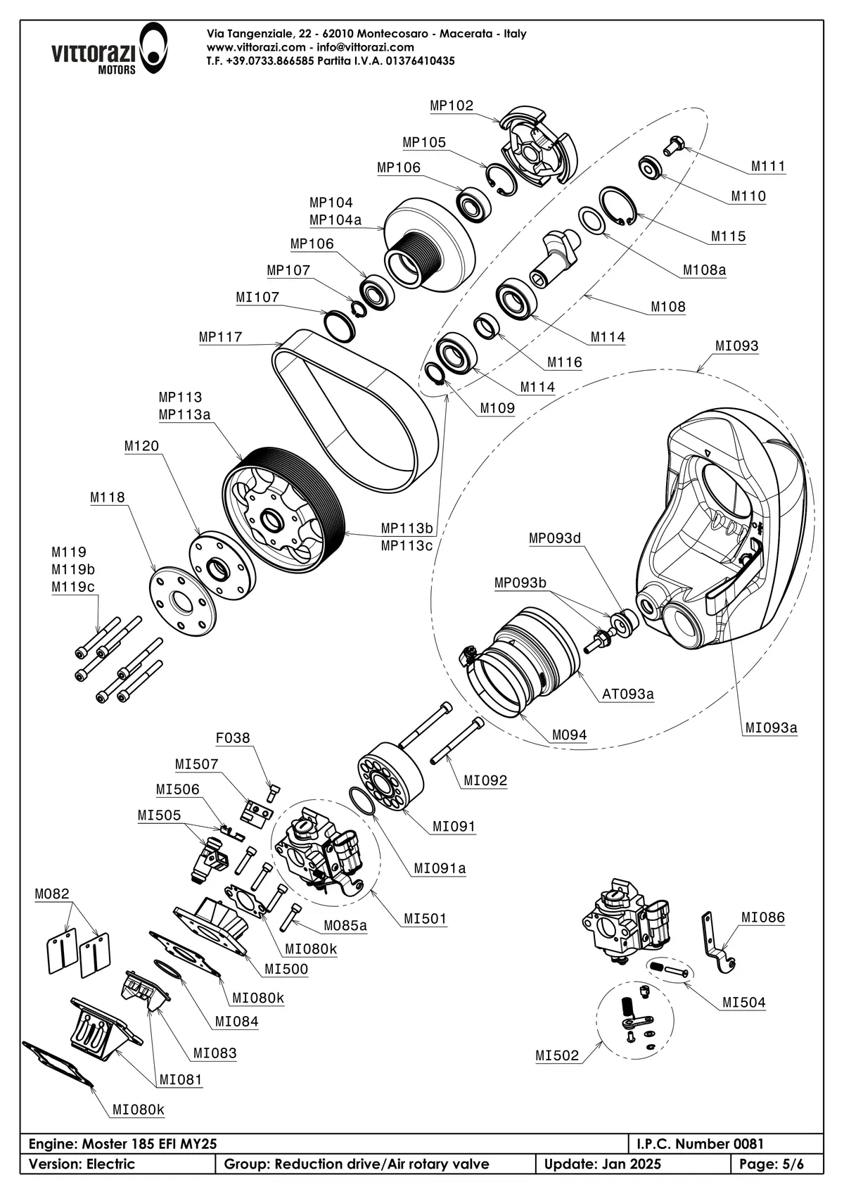 Getriebe & Drehschieber - IPC Explosionszeichnung
