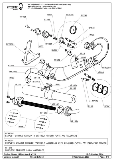 Auspuff & Schalldämpfer - IPC Explosionszeichnung