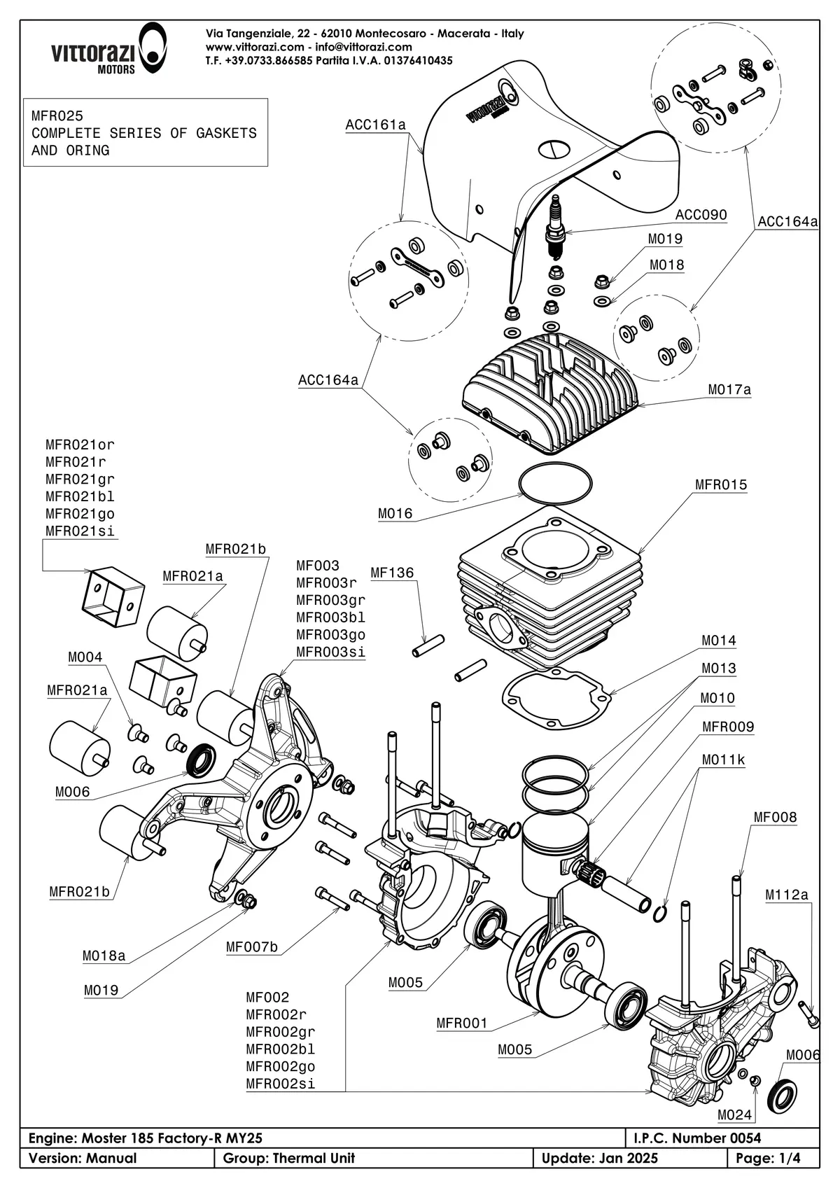 Groupe thermique et cylindre - vue éclatée IPC