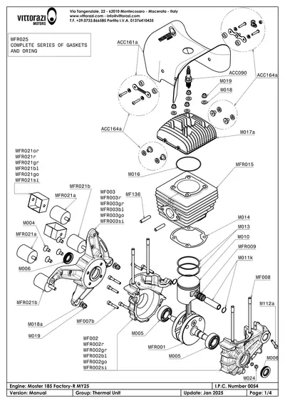 Groupe thermique et cylindre - vue éclatée IPC