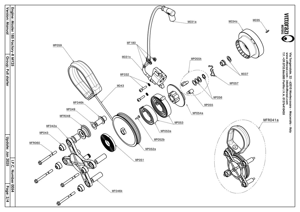 Seilzugstarter - IPC Explosionszeichnung