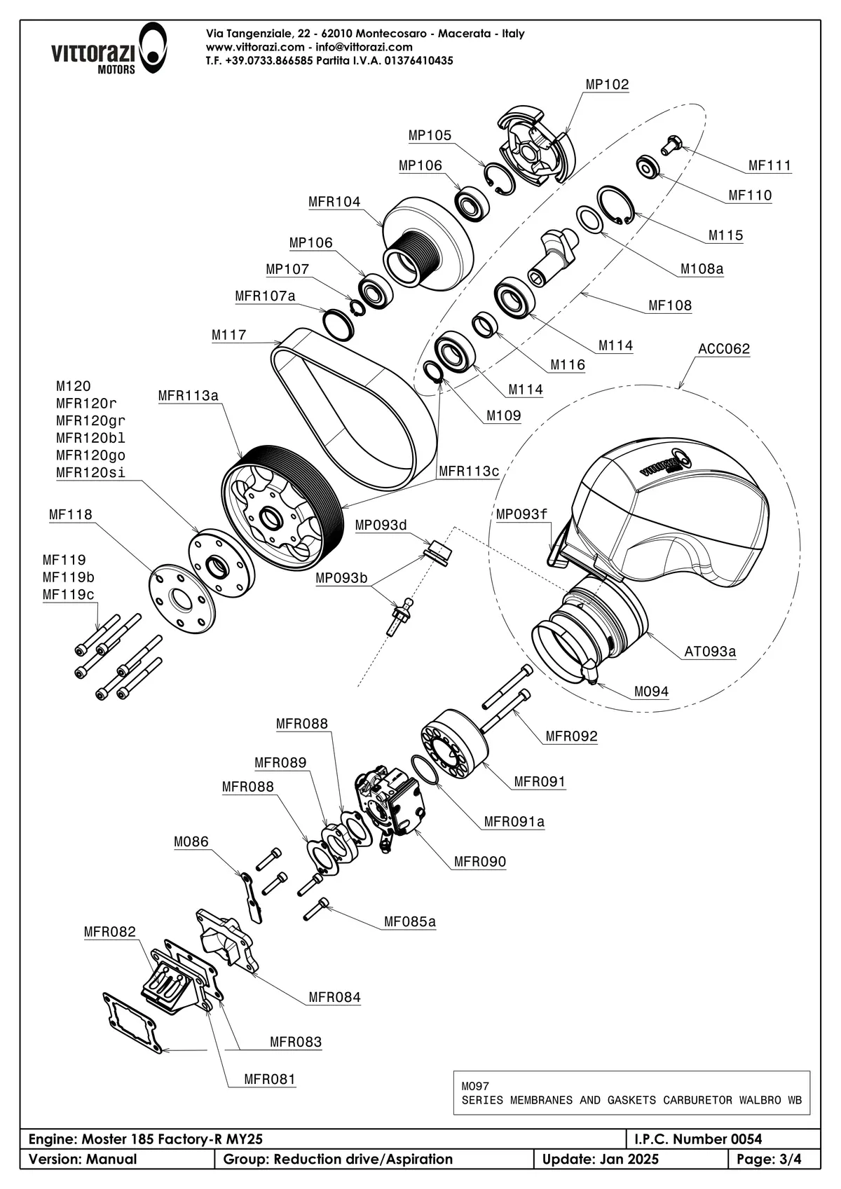 Getriebe & Ansaugung - IPC Explosionszeichnung