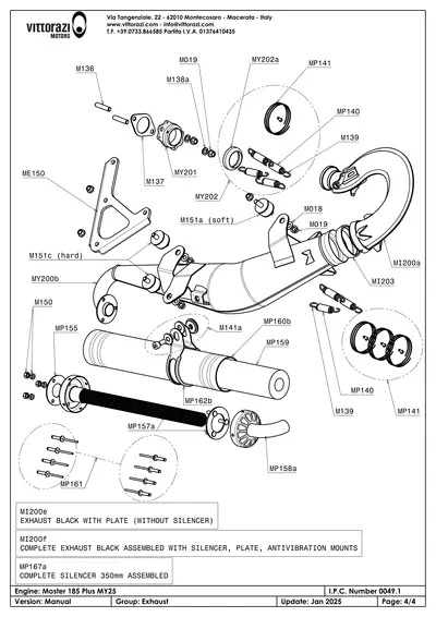 Auspuff & Schalldämpfer - IPC Explosionszeichnung