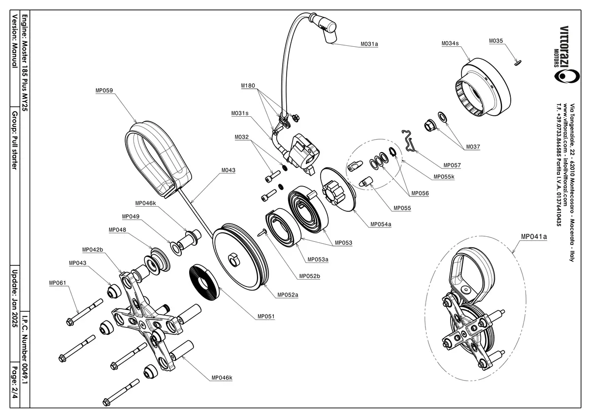 Seilzugstarter - IPC Explosionszeichnung