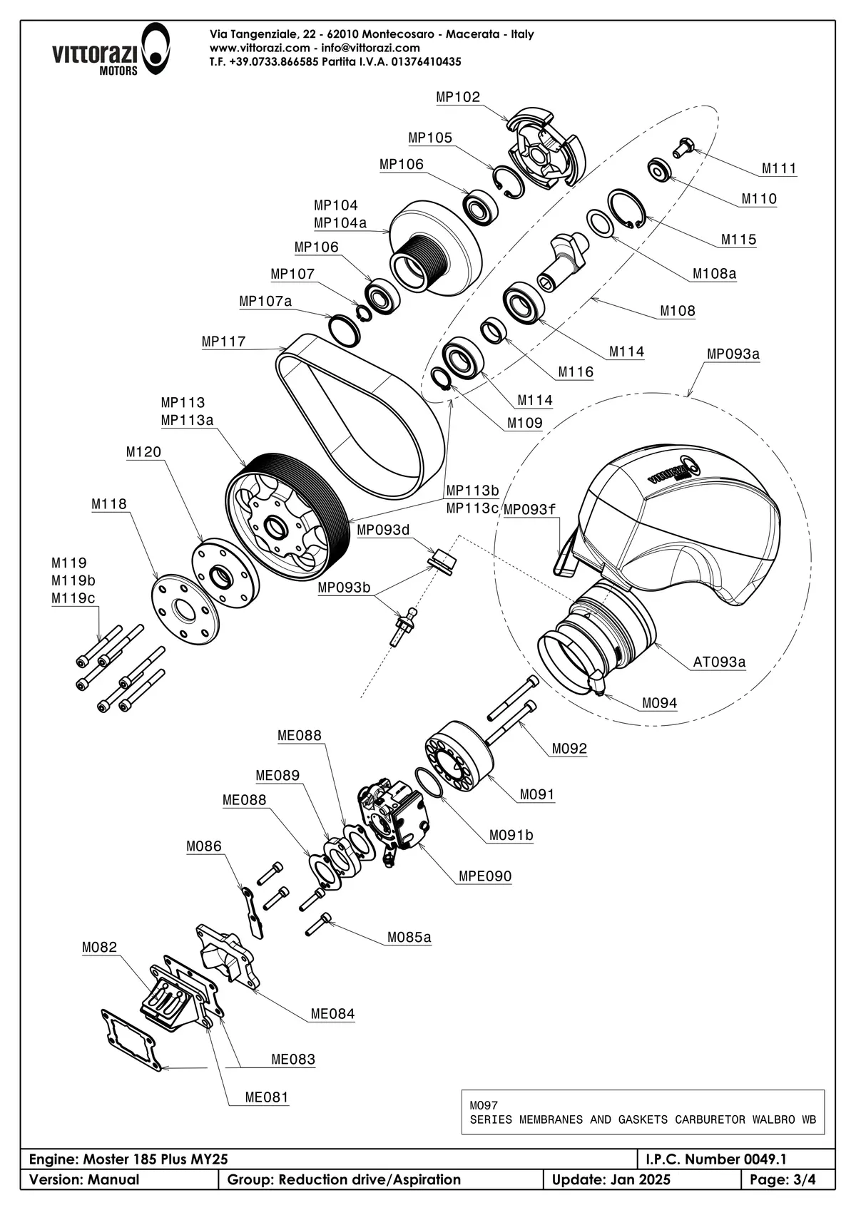 Getriebe & Ansaugung - IPC Explosionszeichnung