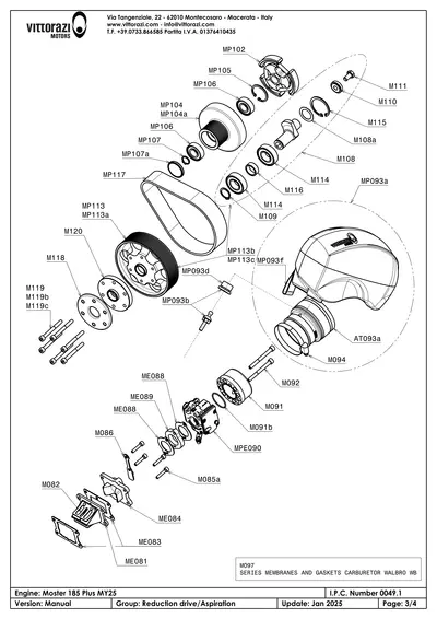 Getriebe & Ansaugung - IPC Explosionszeichnung