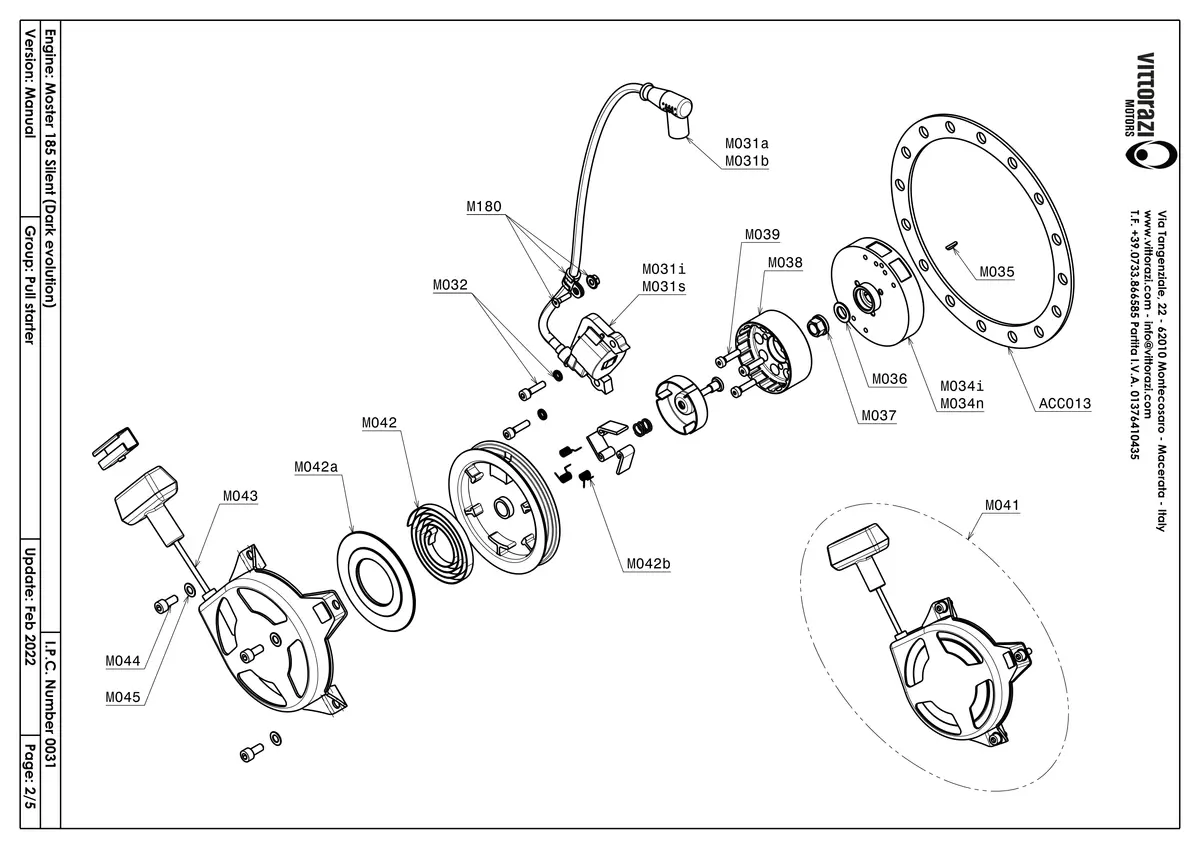 Seilzugstarter - IPC Explosionszeichnung
